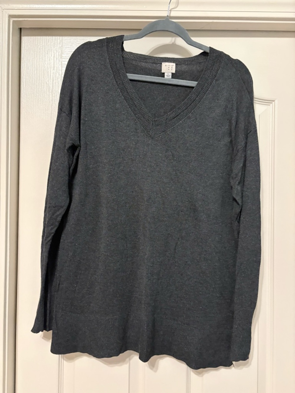 a new day Charcoal V-Neck Long Sleeve Sweater